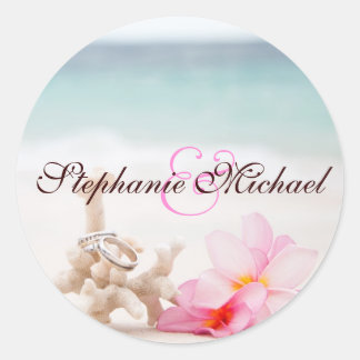 Sticker Rond mariage Sur La Plage