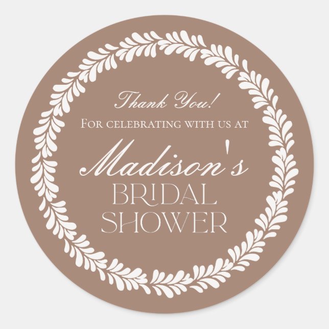 Sticker Rond Mariage Thème Mocha Brown Talavera Fête Espagnole (Devant)