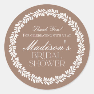 Sticker Rond Mariage Thème Mocha Brown Talavera Fête Espagnole