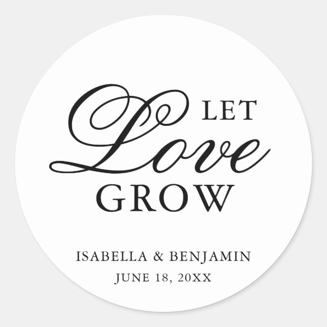 Sticker Rond Mariage traditionnel noir et blanc Formal élégant (Devant)