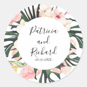 Sticker Rond Mariage Tropical de Destination