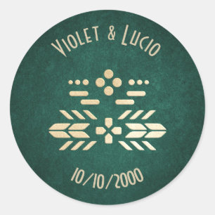 Sticker Rond Mariage vert du Geek de jeu vidéo