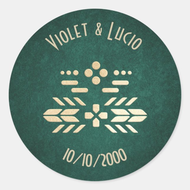 Sticker Rond Mariage vert du Geek de jeu vidéo (Devant)