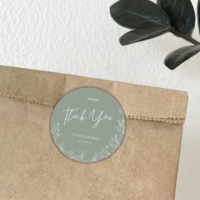 Sticker Rond Mariage vert saga simple (Créateur téléchargé)