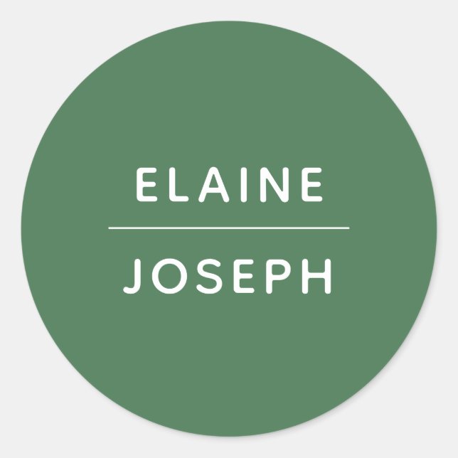 Sticker rond Mariage vert solide (Devant)
