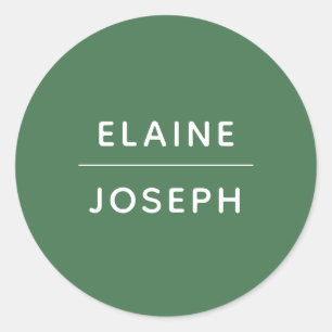 Sticker rond Mariage vert solide