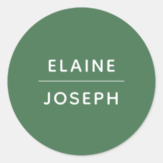 Sticker rond Mariage vert solide