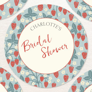 Sticker Rond Mariage Vintage aux Fraises
