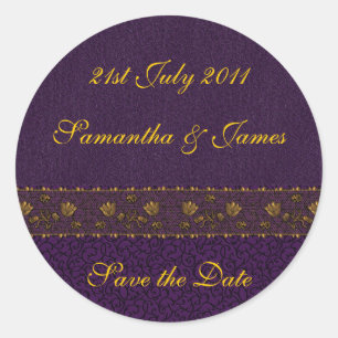 Sticker Rond Mariage violet riche