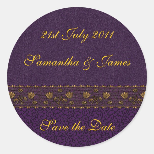Sticker Rond Mariage violet riche (Devant)