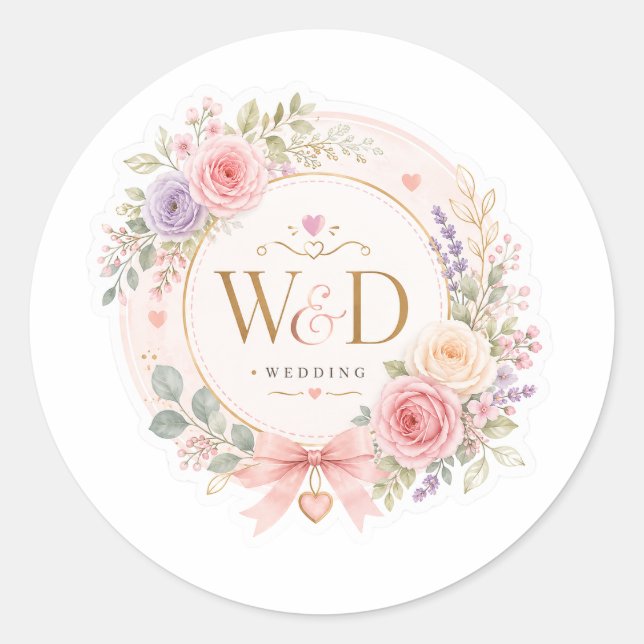 Sticker Rond Mariage W&D (Devant)