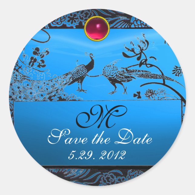 Sticker Rond MARIAGES INSÉPARABLES MONOGRAM noir blanc rouge bl (Devant)