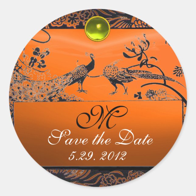 Sticker Rond MARIAGES INSÉPARABLES MONOGRAM noir blanc rouge or (Devant)