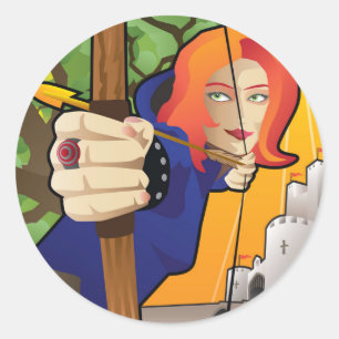 Sticker Rond Marian of Robin Hood Lore
