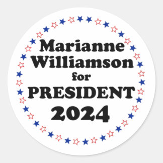 Sticker Rond marianne williamson pour la présidente 2024