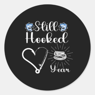 Sticker Rond Marié 5 ans - Couple de pêche - 5ème Mariage Ann