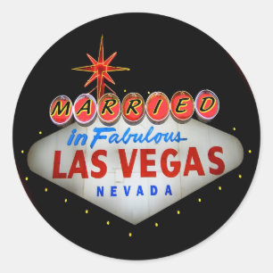 Sticker Rond Marié à Fabulous Las Vegas