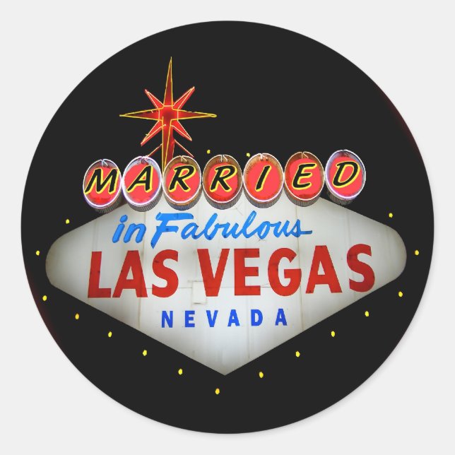 Sticker Rond Marié à Fabulous Las Vegas (Devant)