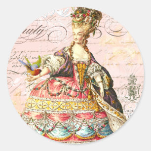 Sticker Rond Marie Antoinette et Pink Paris