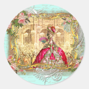 Sticker Rond Marie Antoinette fête à Versailles à Aqua