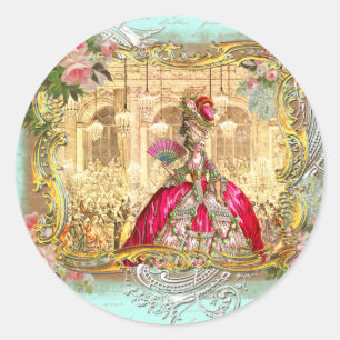 Sticker Rond Marie Antoinette fête à Versailles à Aqua