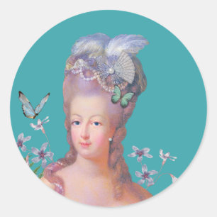 Sticker Rond Marie Antoinette Mange Du Gâteau Anniversaire