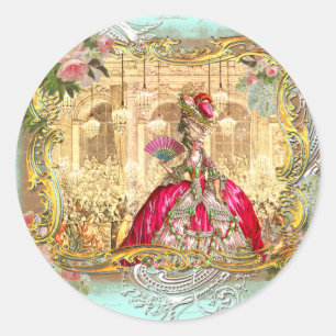 Sticker Rond Marie Antoinette Party à Versailles Style français