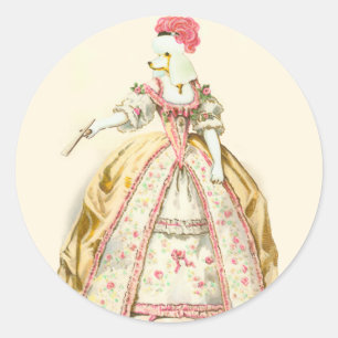 Sticker Rond Marie Antoinette Poodle
