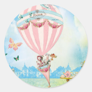 Sticker Rond Marie Antoinette Thé à Versailles dans un Balcon R