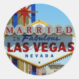 Sticker Rond MARIÉ DANS l'autocollant FABULEUX de LAS VEGAS