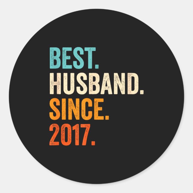 Sticker Rond Marié depuis 2017 8e Mariage (Devant)
