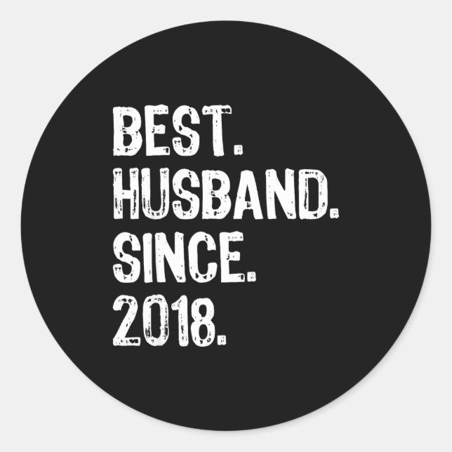 Sticker Rond Marié depuis 2018 1er Mariage (Devant)
