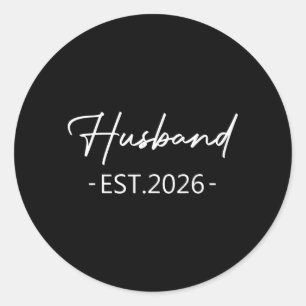 Sticker Rond Marié en 2026 Mariés Lune de Miel Mariage Hubby