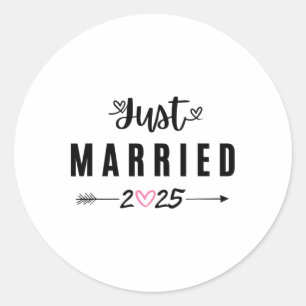 Sticker Rond Marié Est 2025 Mariage Lune De Miel Couples Et