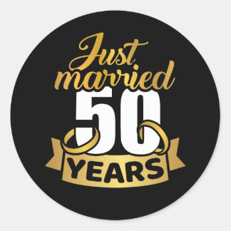 Sticker Rond Marié il y a 50 ans, anniversaire d'mariage d'or