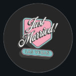 Sticker Rond Marié Las Vegas Mariage mariée<br><div class="desc">Marié Las Vegas Mariage mariée</div>