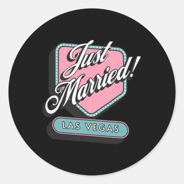 Sticker Rond Marié Las Vegas Mariage mariée (Devant)
