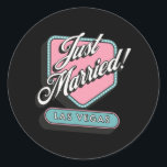 Sticker Rond Marié Las Vegas Mariage mariée<br><div class="desc">Marié Las Vegas Mariage mariée</div>