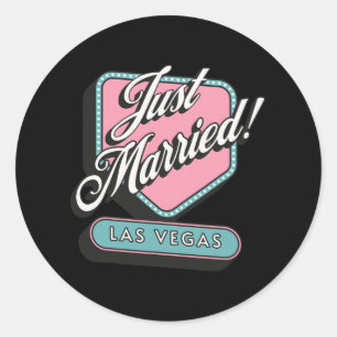 Sticker Rond Marié Las Vegas Mariage mariée