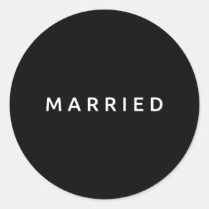 Sticker Rond Marié Mari Épouse Mariage Mariage Drôle Couple