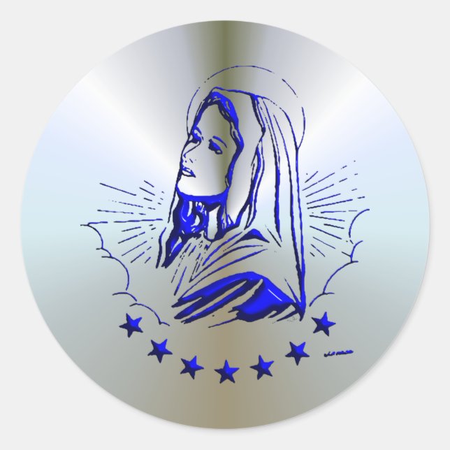 Sticker Rond Marie - Mère de Dieu (Devant)