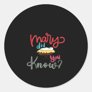 Sticker Rond Marie Savais-Tu Verset Biblique Chrétien Noël 