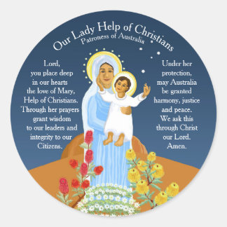 Sticker Rond Marie, Secours des Chrétiens