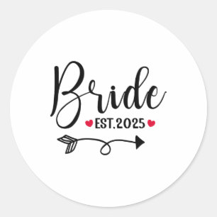 Sticker Rond Mariée 2025 Mariage correspondant Mme Est 2025 Mar