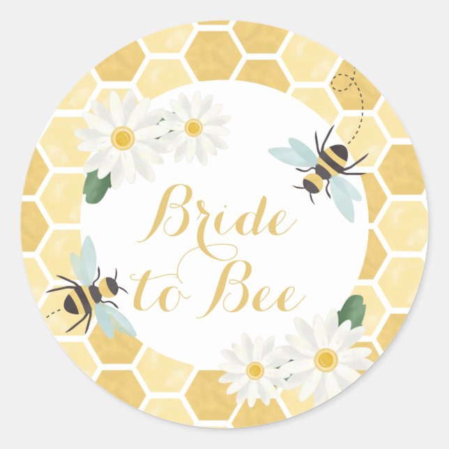Sticker Rond Mariée à l'abeille Shower de mariage (Devant)