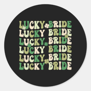 Sticker Rond Mariée Chanceuse Marié Matching Couple Mariage St