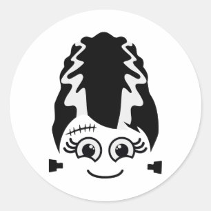 Sticker Rond Mariée De Frankenstein Cute Monster Halloween Cost