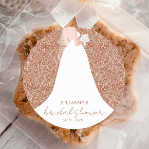 Sticker Rond Mariée en Mariage robe Fête des mariées en terre c