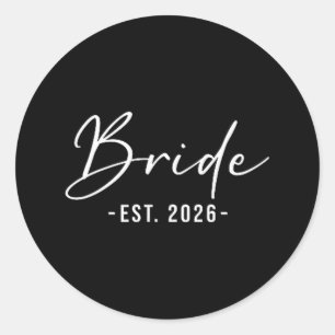 Sticker Rond Mariée est 2026 en train de se préparer marié groo