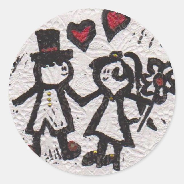 Sticker Rond Mariée et 2 e année (Devant)